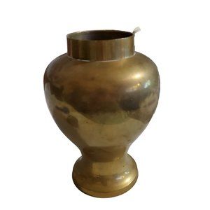 Vintage Brass Gold Vase 7" H India Metalware Flowers Potpourri End Table Decor